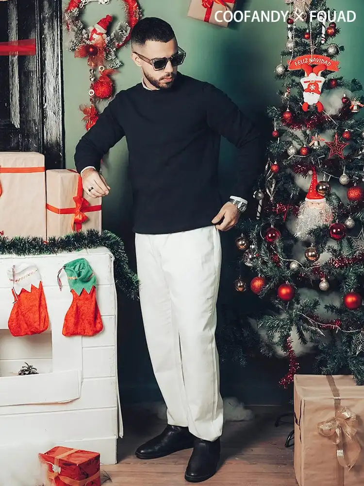 Crew Neck Slim Fit Pullover Knitted Sweater Jeans