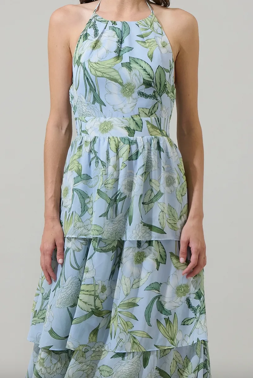 Floral Bloom Tiered Maxi Dress