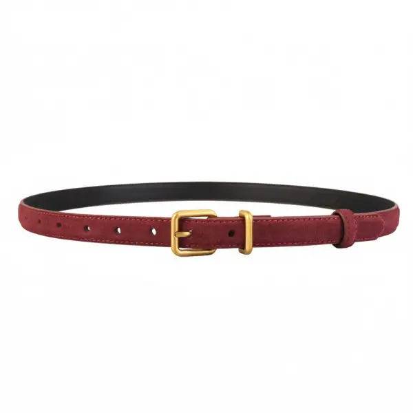 Everyday Golden Buckle Skinny Belt