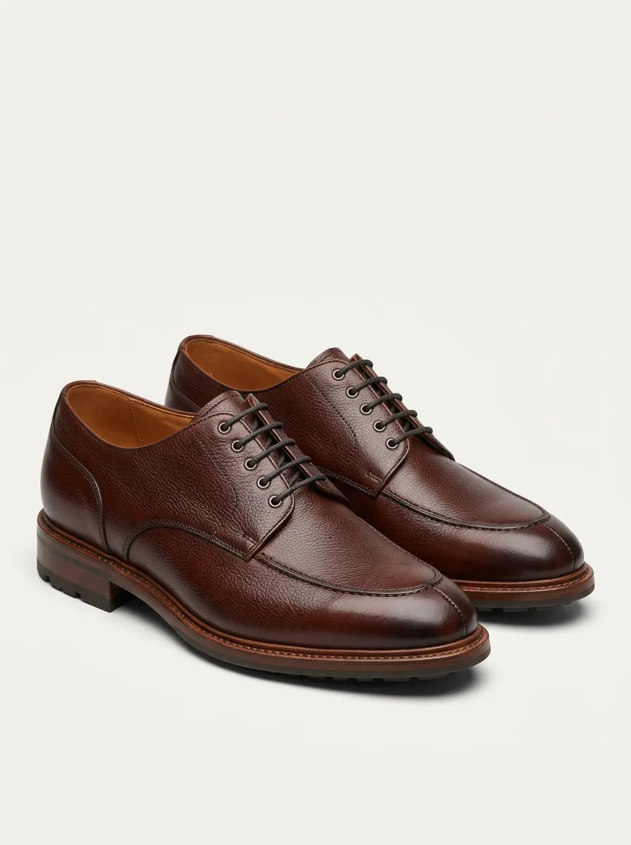 Men's Business Inspired Pebble-Grain Derby Dress Shoes