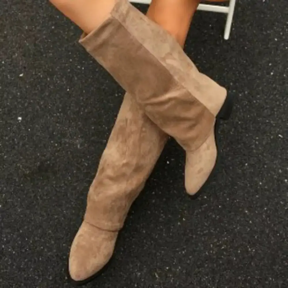 Classic Pointed Toe Block Heel Boots