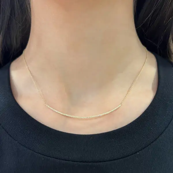 Modern Bar Diamond Necklace