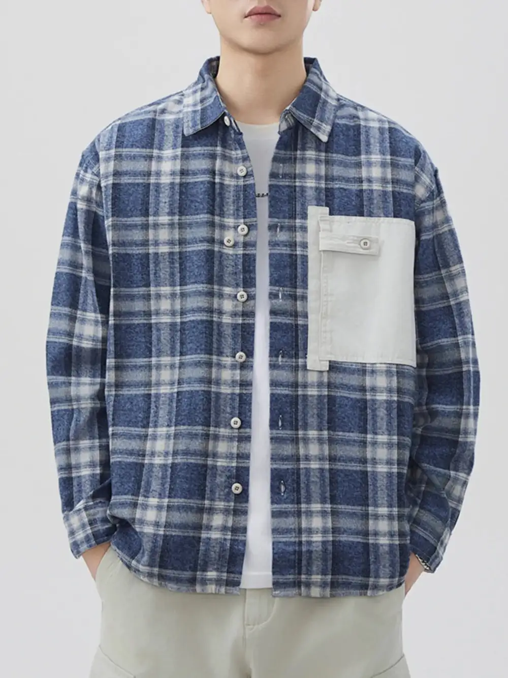 Button Down Plaid Contrast Shirt