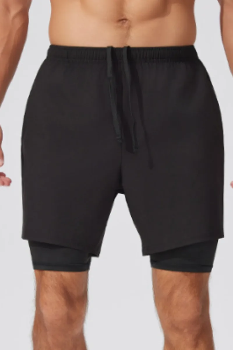 Quick Dry Drawstring Side Pocket Athletic Shorts