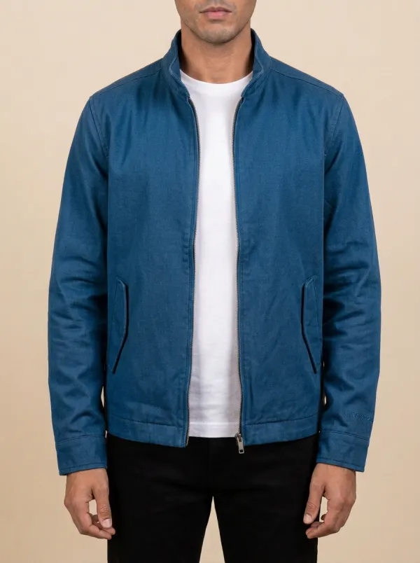 Solid Color Zip Collar Jacket