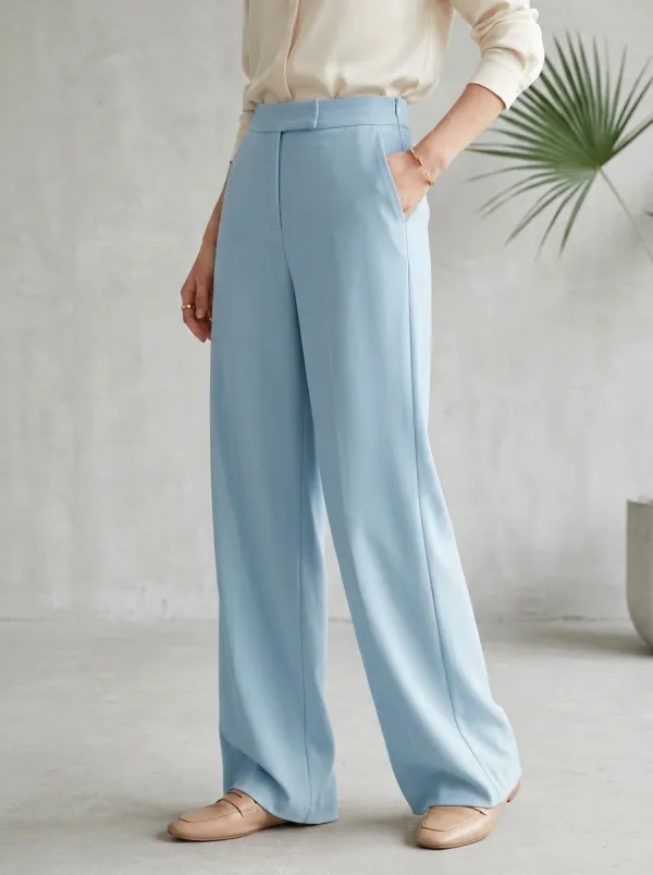 Minimal Draped Women's Wide-Leg Trousers