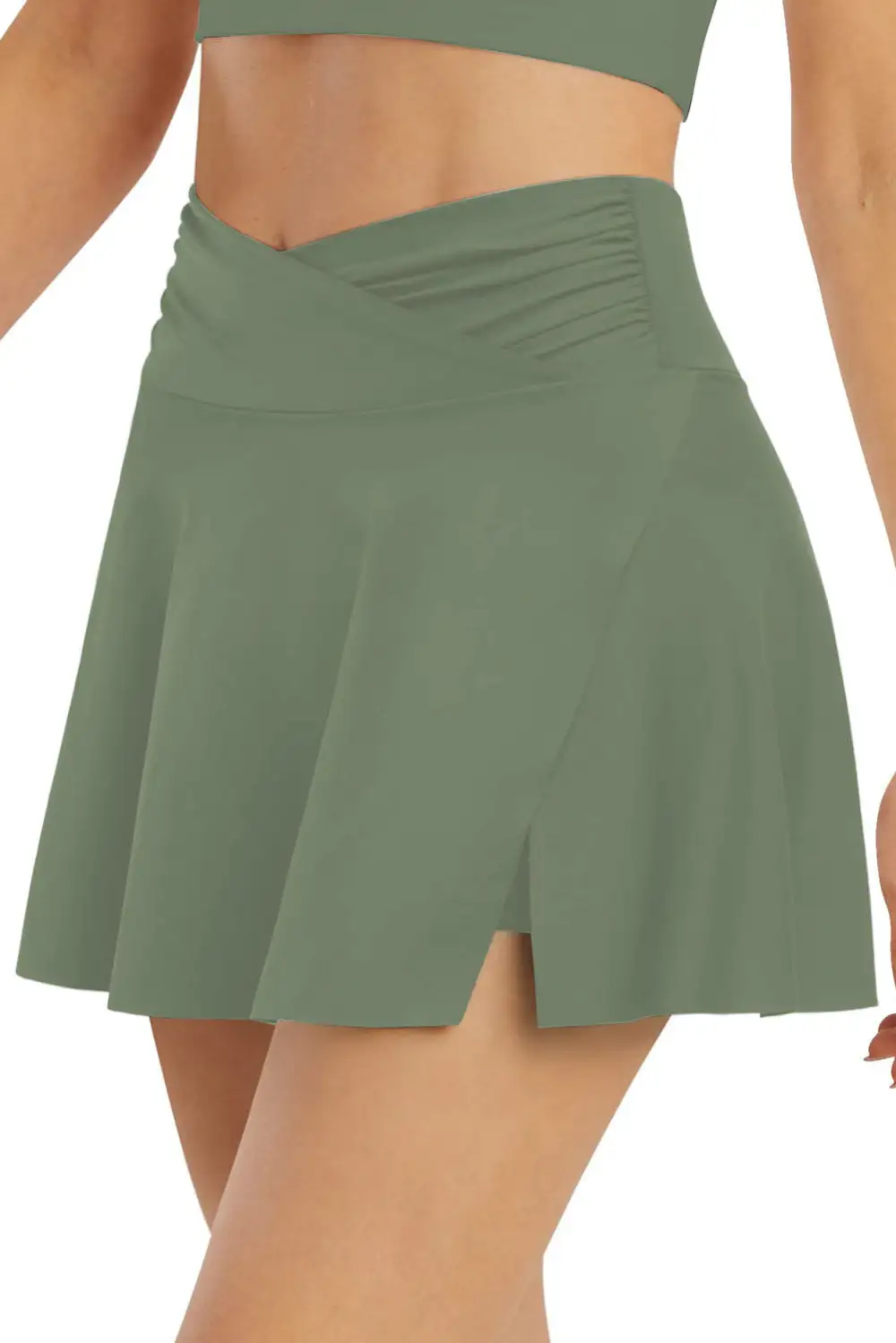 Swimwear Solid Cross Criss Sheath Active Boho Bikinis Skirt