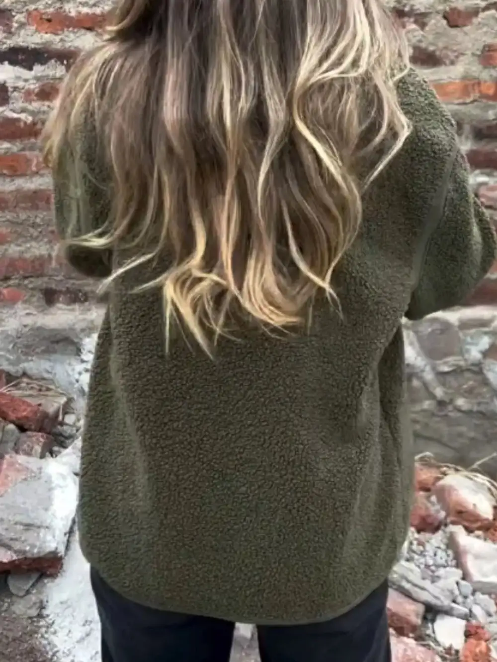 Full Size Button Up Long Sleeve Fleece Jacket Plus Size