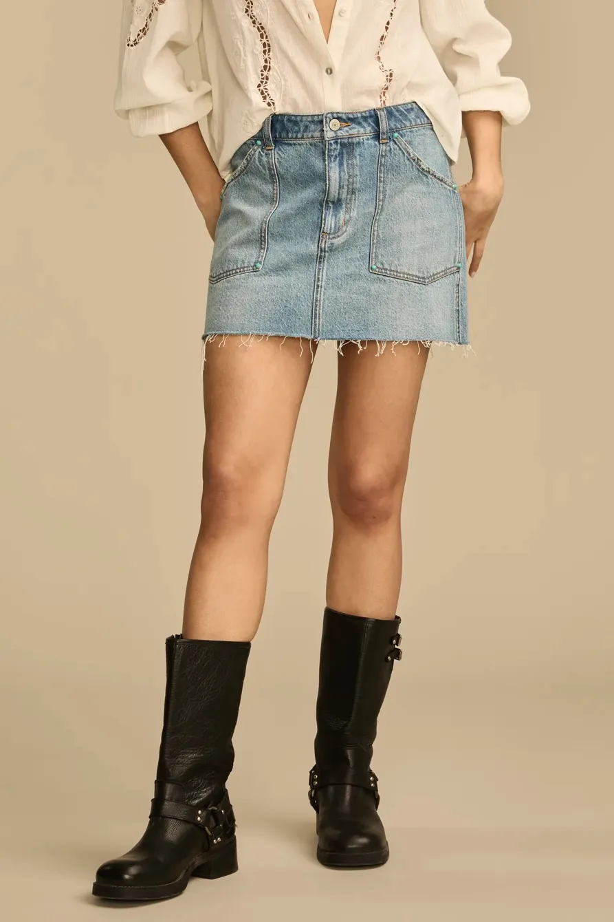 Denim Wester Midi Skirt