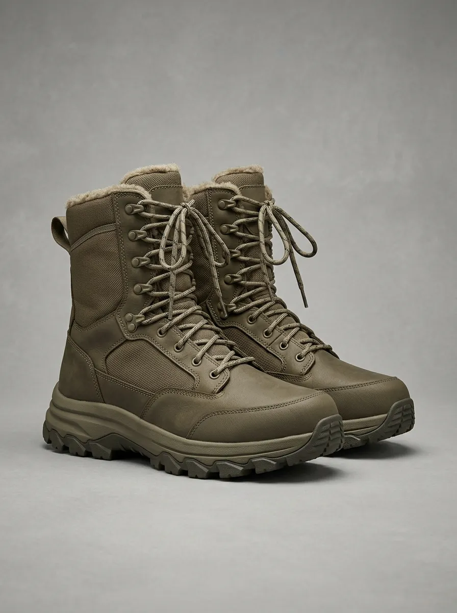 Men's Fur-Lined Tactical Work Boots