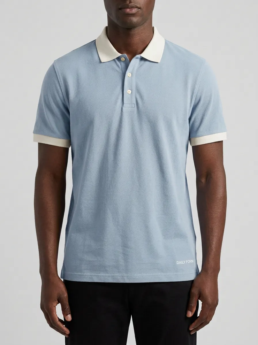 Classic Contrast-Collar Men's Polo Shirt