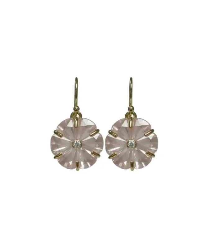 Flower Crystal Accent Statement Earrings