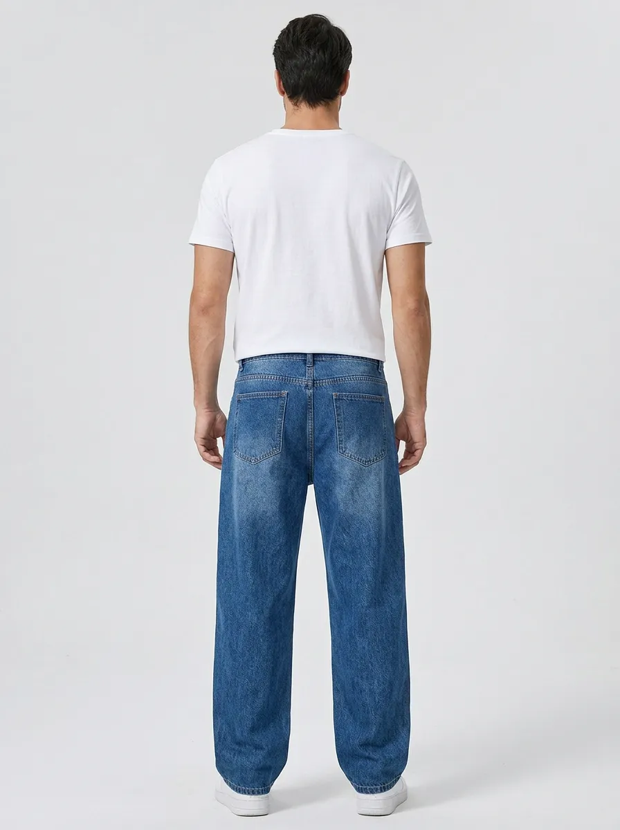 Unisex Skate-Inspired Streetwear Graffiti Star Jeans