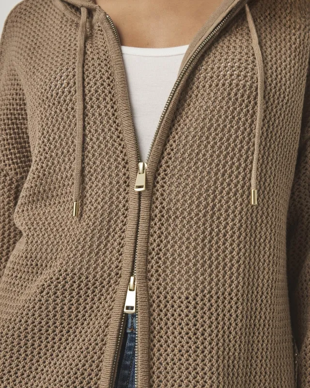 Layered Zip Sweater Hoodie