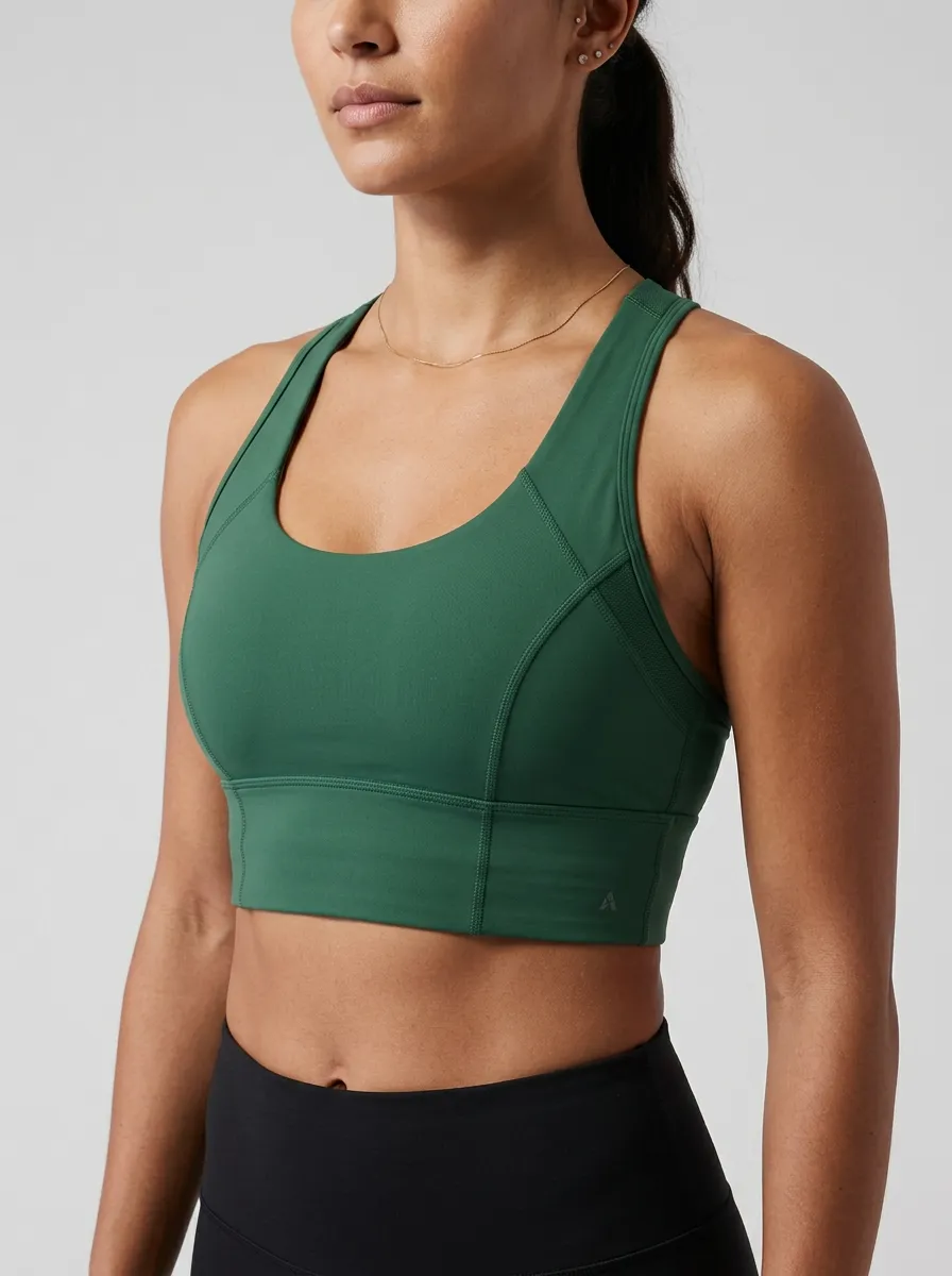 Women's Studio Scoop Neck Racerback Panel Detail Sports Bra