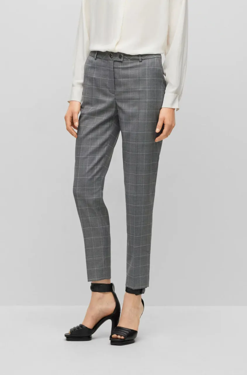 Cropped High-Rise Straight-Leg Women's Trousers