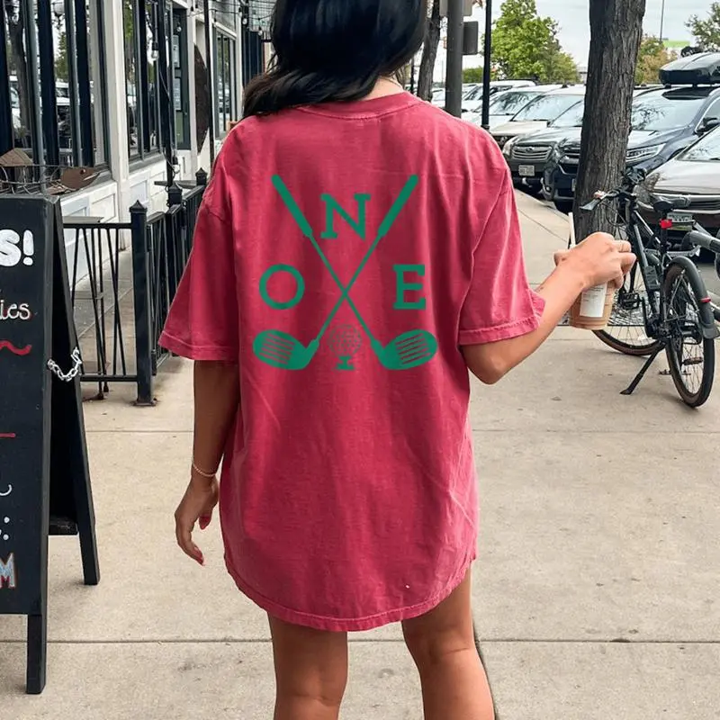 Golf Birthday 1St Birthday Hole In One Boys Girls Women's Oversized Comfort T-Shirt Back Print