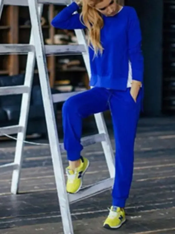 Two Sets with Irregular Split Hoodie for Women