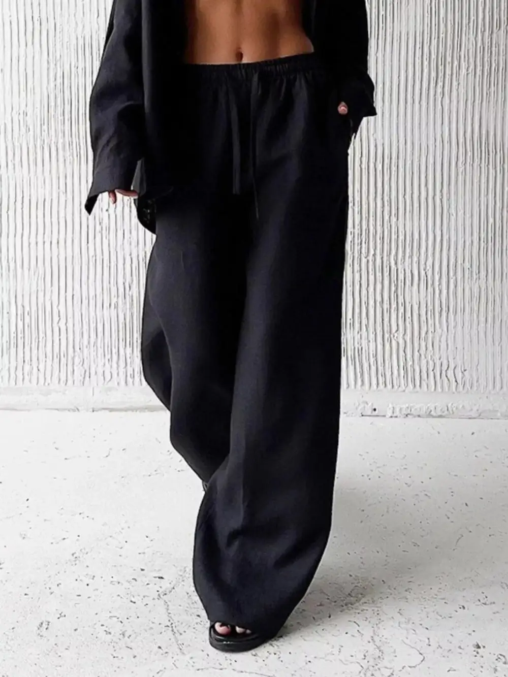 Relaxed Fit Button Up Shirt and Pants Two Piece Set