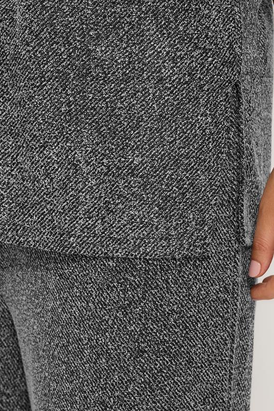 Charcoal Grey Textured Knit Top & Trousers Set detail 3