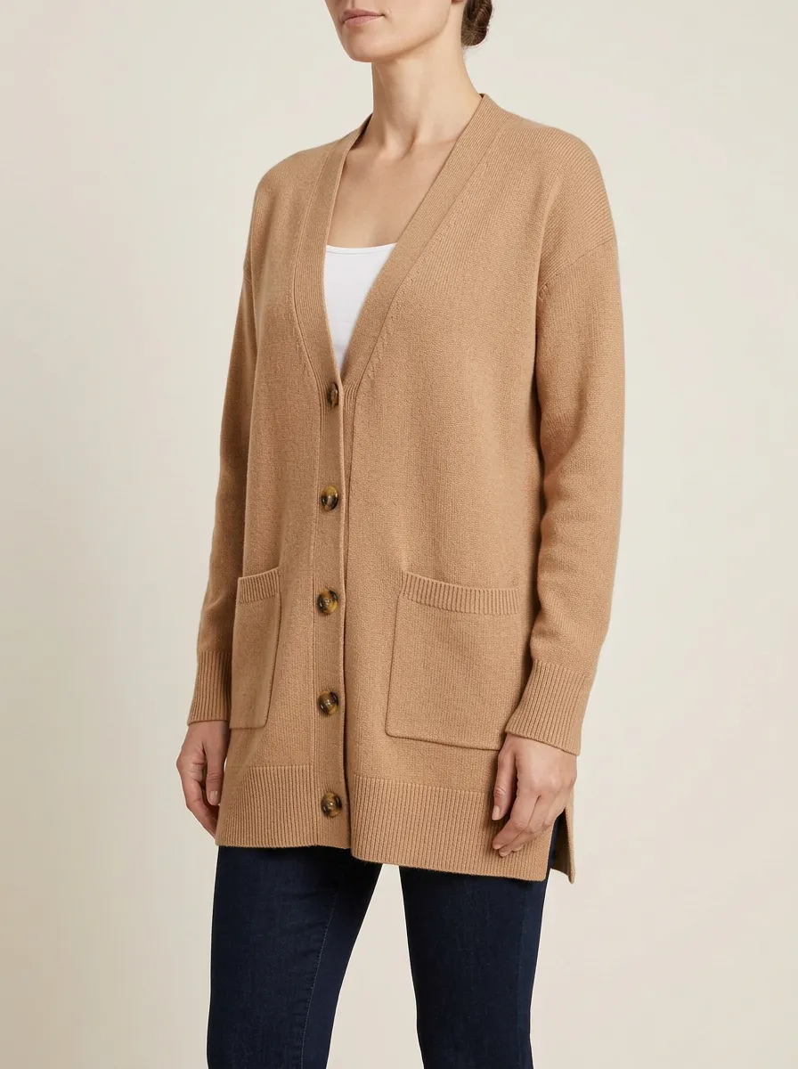 Women's V-Neck Button-Front Cardigan