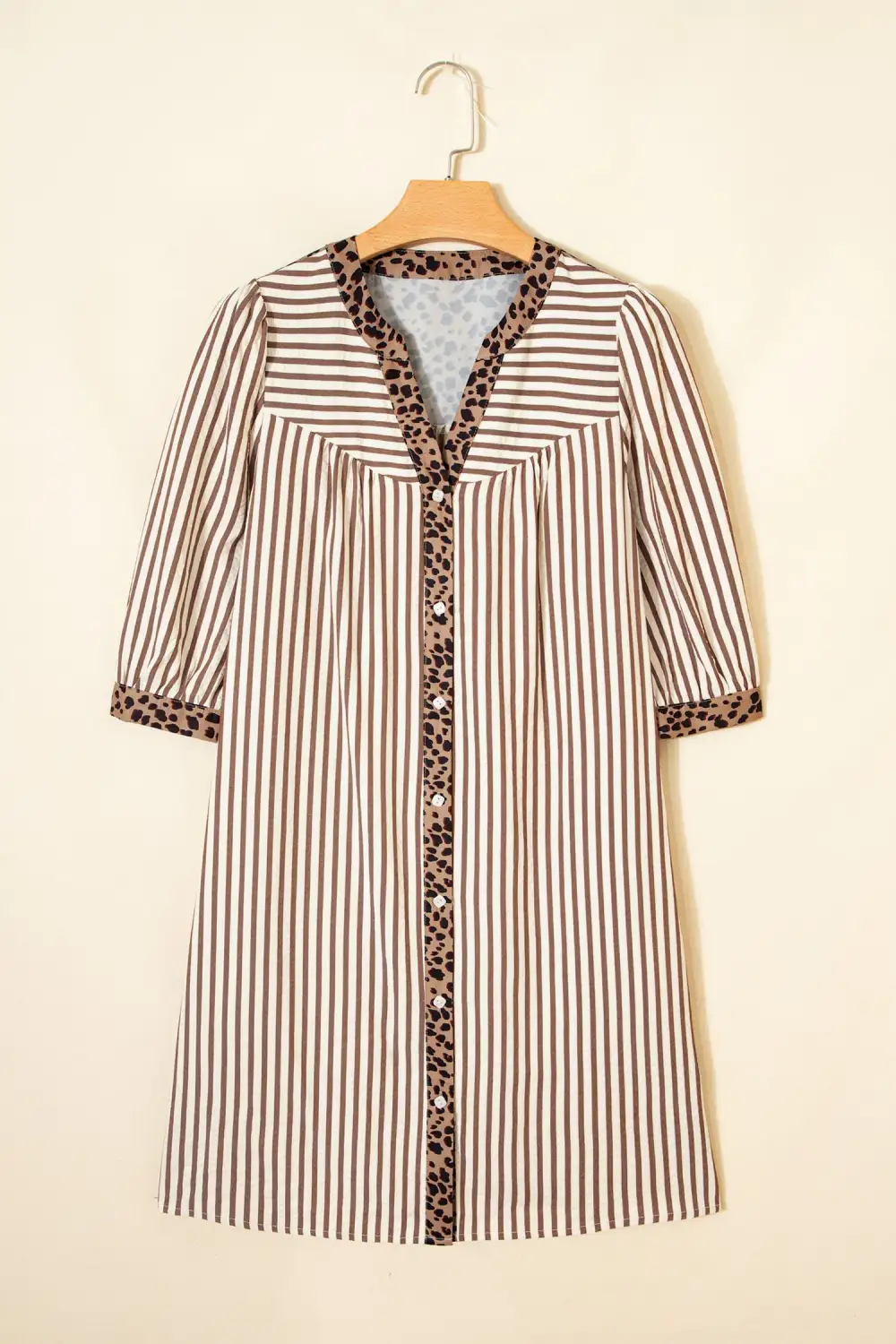 Structured Shape Striped Animal Print Dress