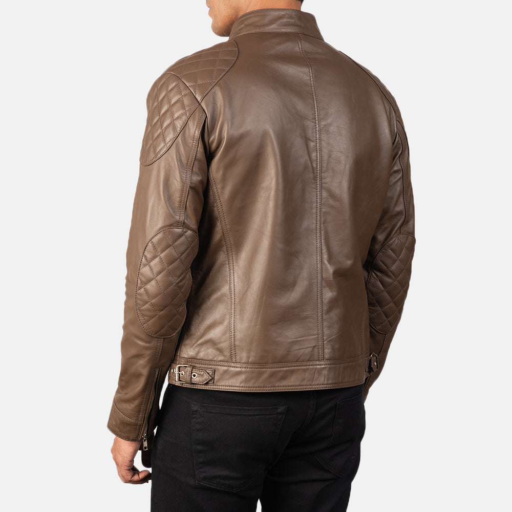Men's Rugged Field Style Biker Leather Jacket