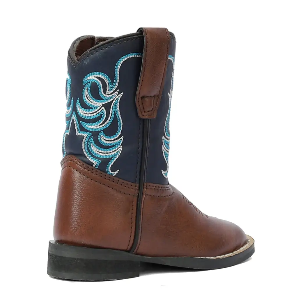 Washed Men's Denim Boots With Pull On
