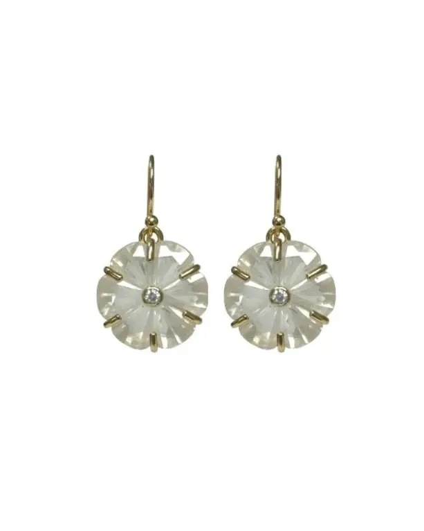 Flower Crystal Accent Statement Earrings