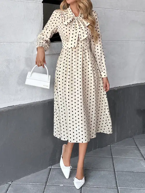 Polka Dot Long Sleeve Skirt