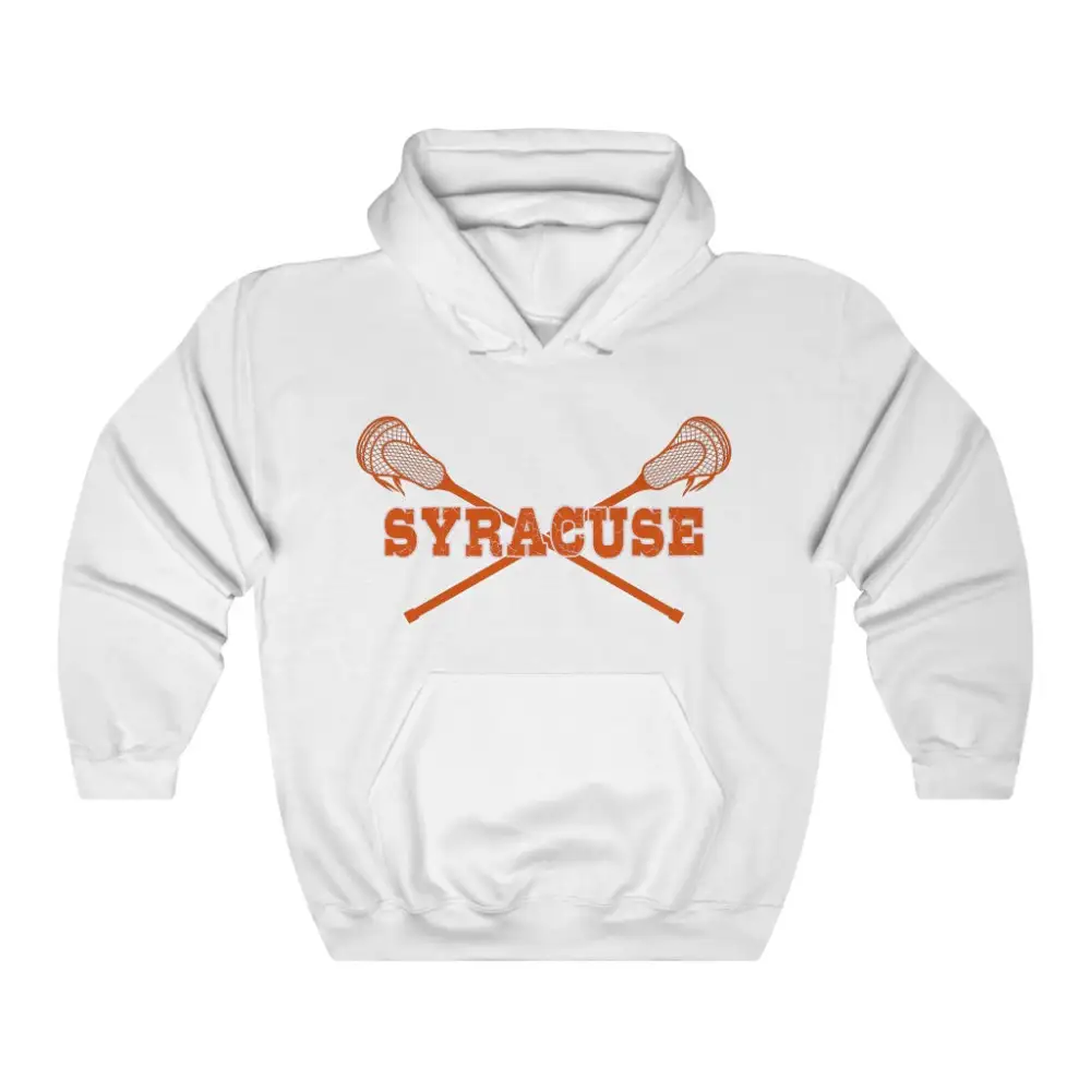 Soft Fleece Crossed Sticks Lacrosse Graphic Pullover Hoodie
