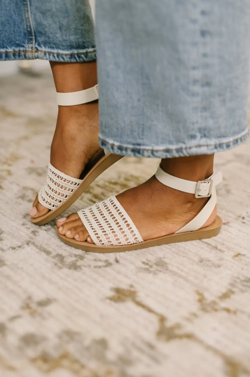 Lightweight Ankle-Strap Flat Sandals