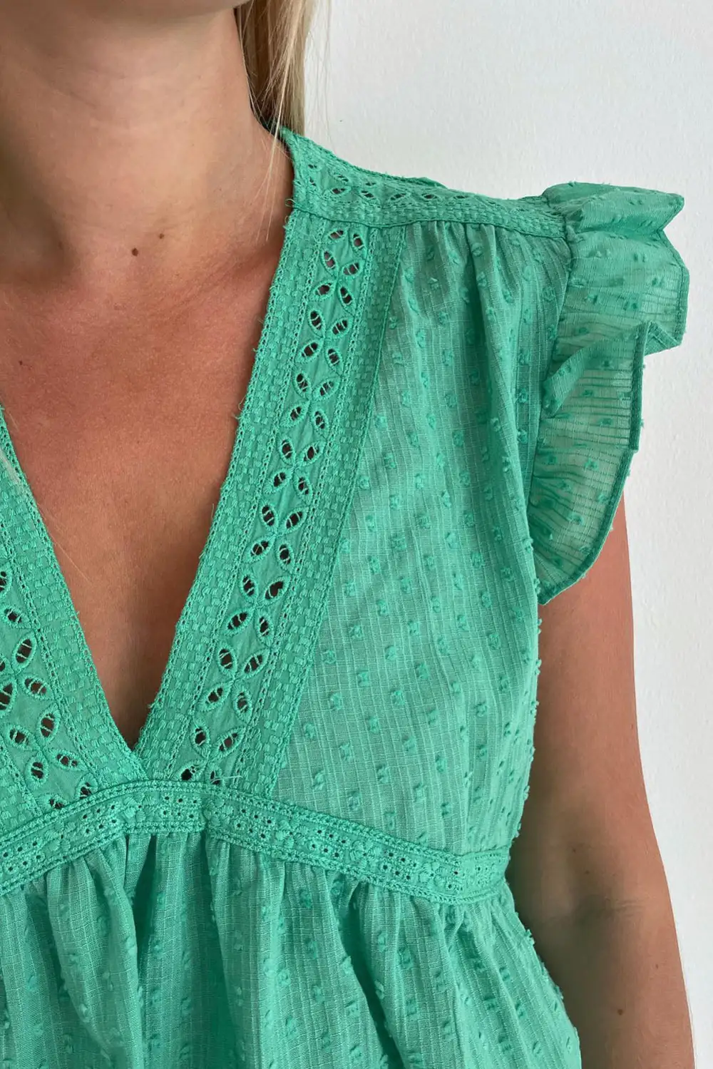 Neckline Ruffle Swiss