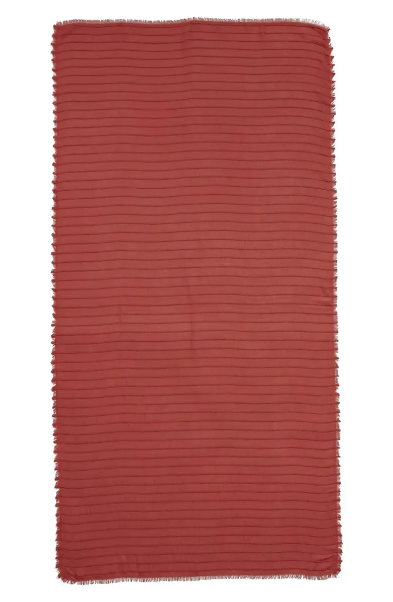 Textured Stripe Fringe Trim Scarfs