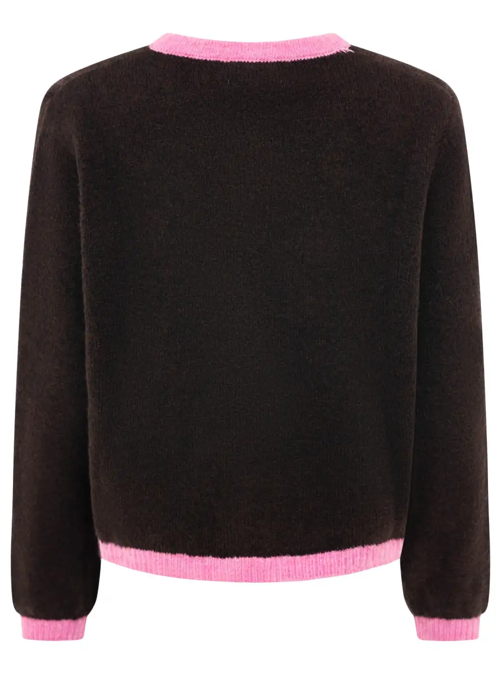 Layered Wool Viscose Longline Heart Pattern Cardigan