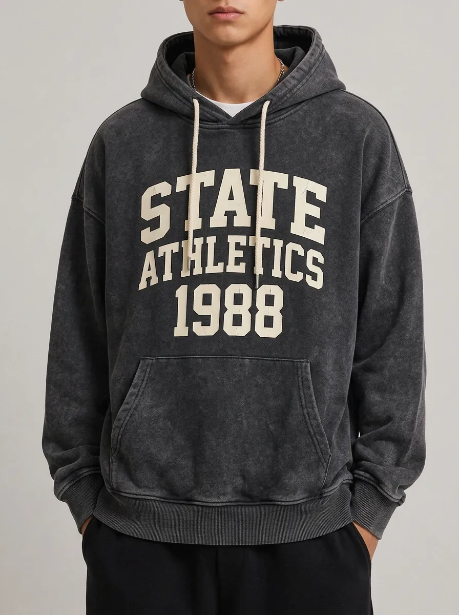 Men's Vintage Athletics State 1988 Printed Hoodie