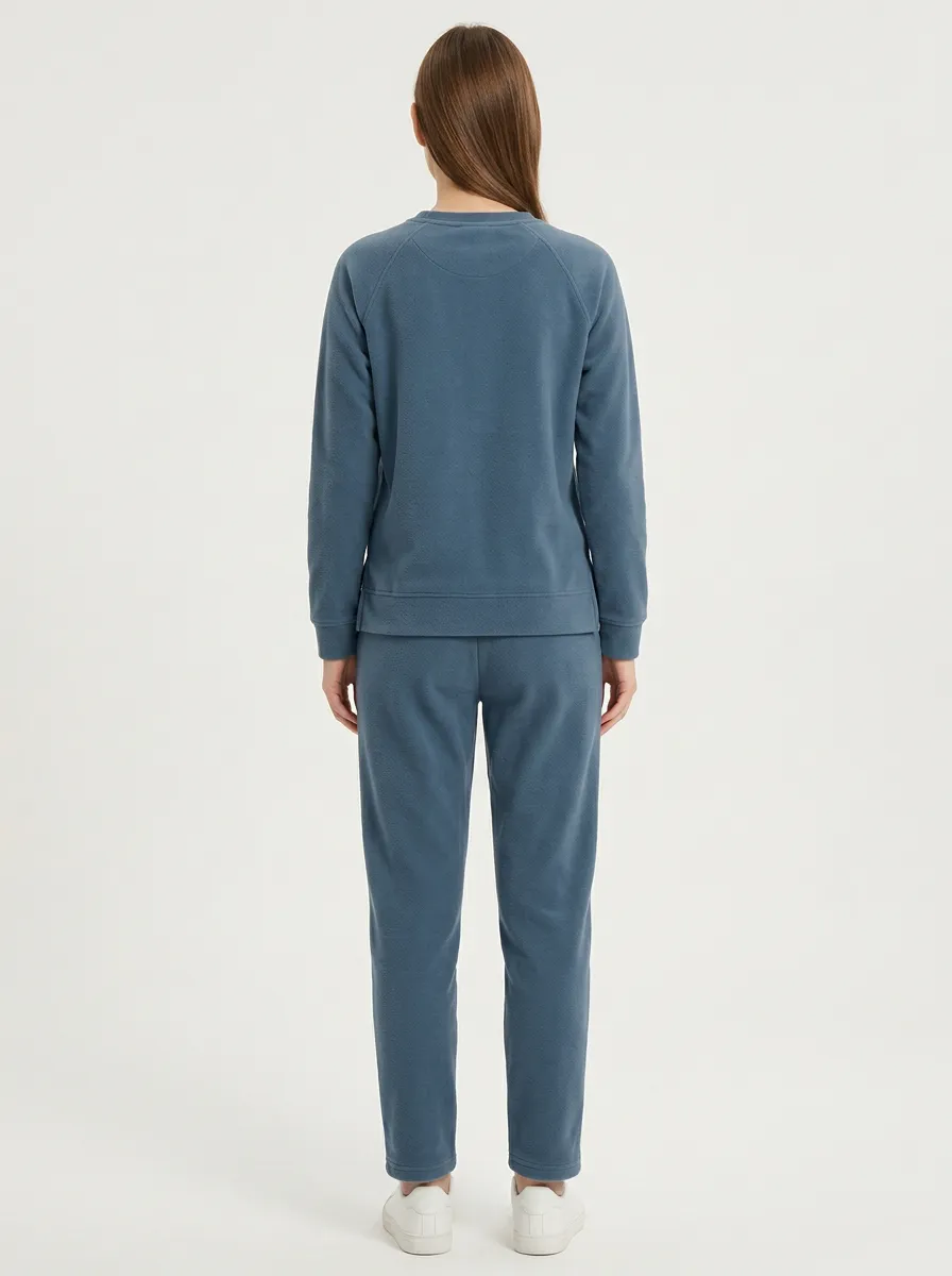 Women's Minimalist Moon Crewneck Warm Jogger Set