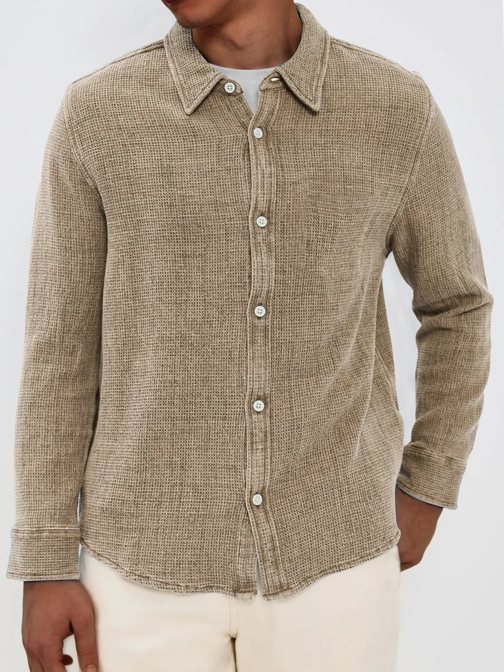 Everyday Textured Knit Long Sleeve Shirt
