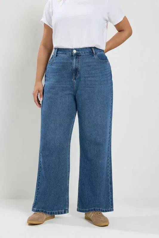 Blue Wide Leg Jeans