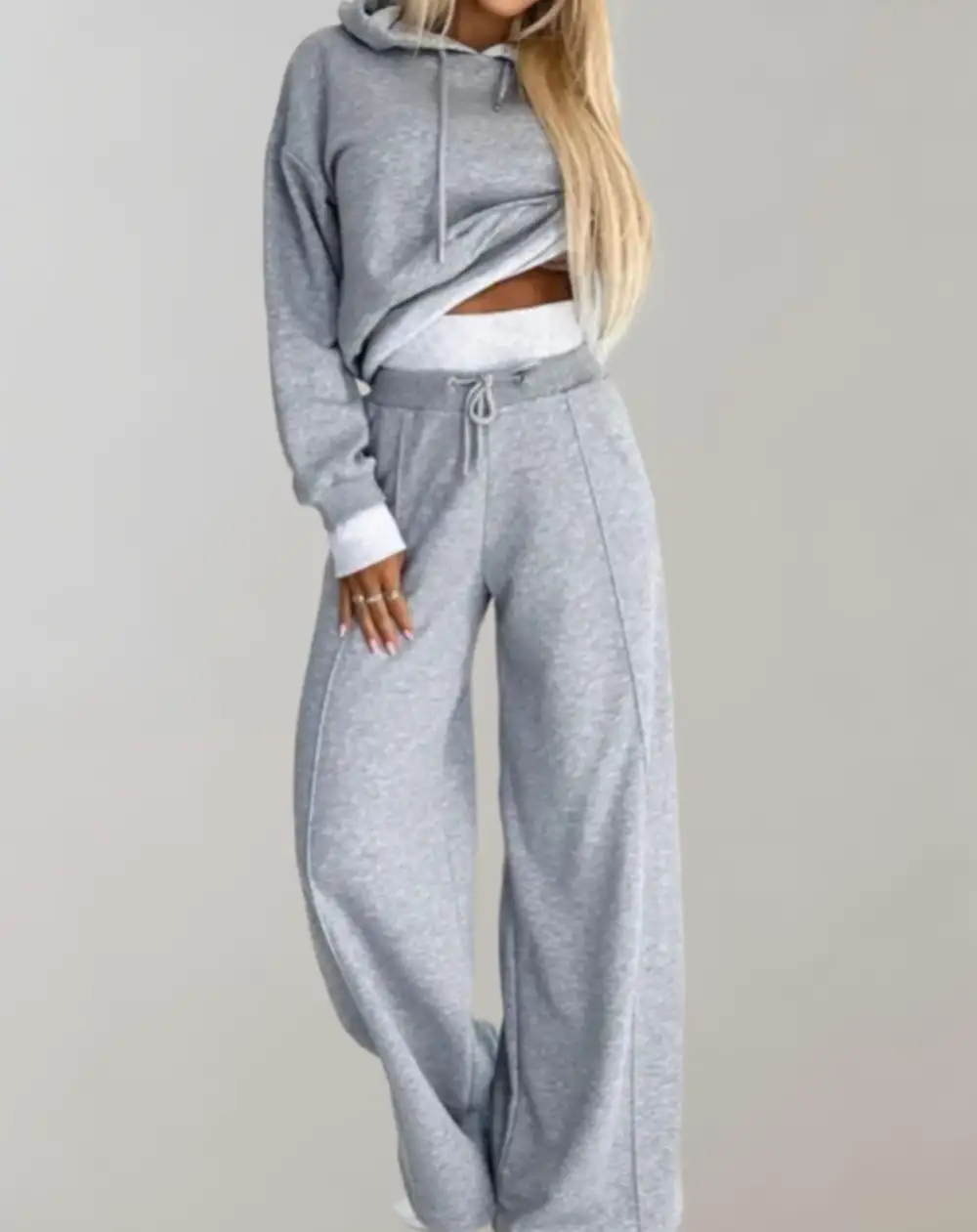 Wide Leg Hooded Two Piece Set