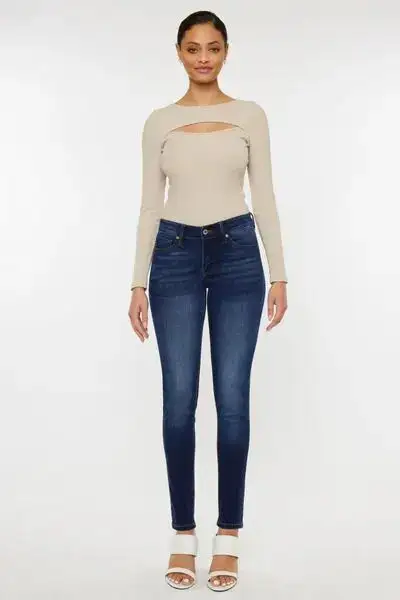 Mid Rise Gradient Skinny Denim Jeans