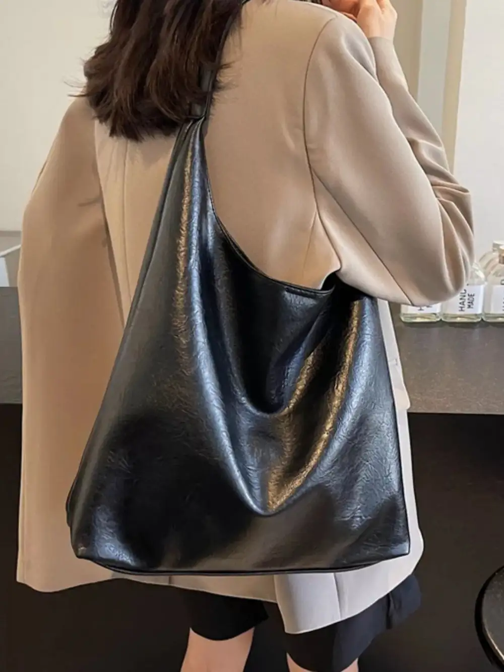Faux Leather Tote Bag