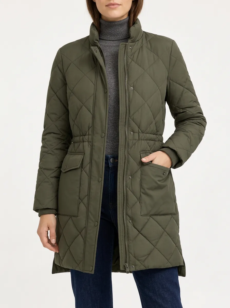 Women's Classic Olive Puffer Jacket