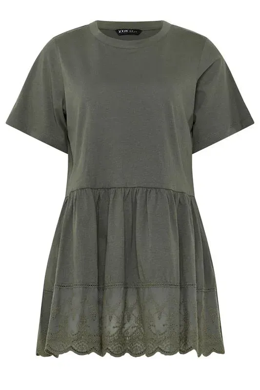 Green Tiered Peplum Top
