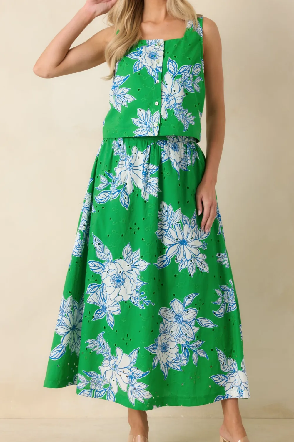 Floral Cotton Maxi Skirt