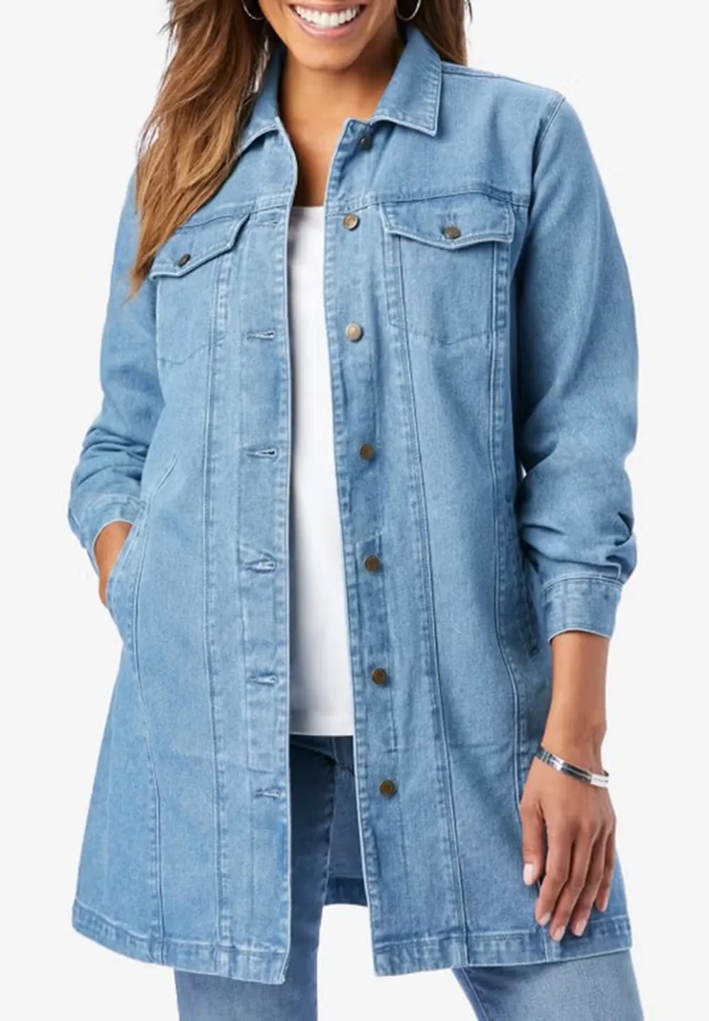Solid Color Denim Jacket