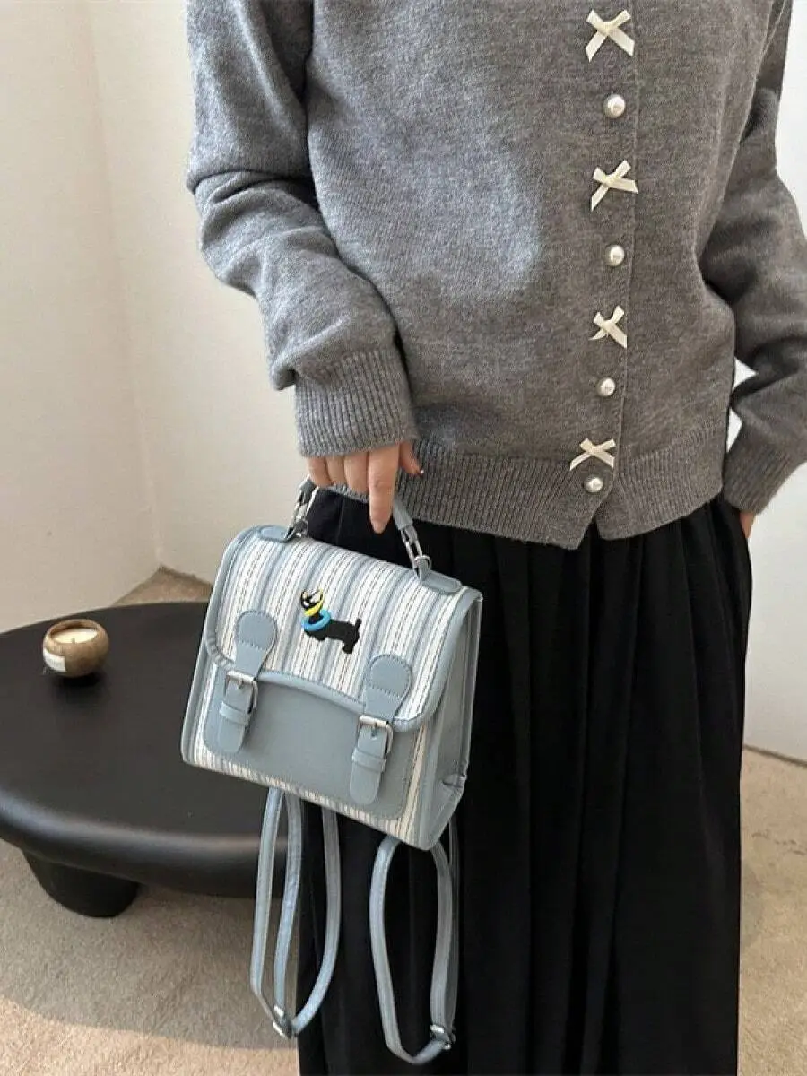 Vintage-Inspired Genuine Leather Square Handbag – Soft Ruched Texture & Top Handle