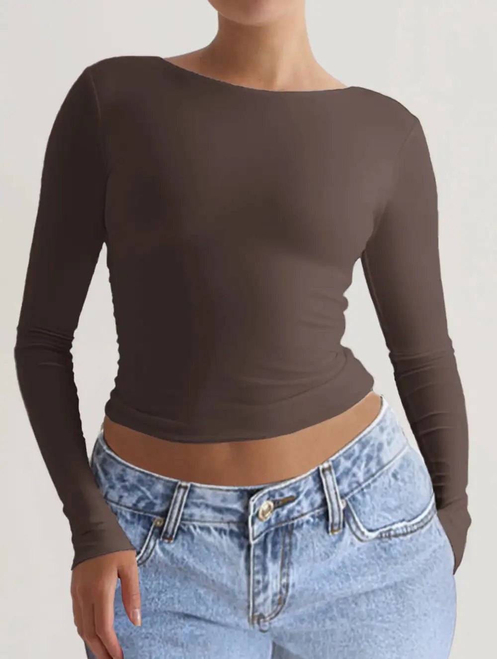 Slim Fit Long Sleeve Layering Top