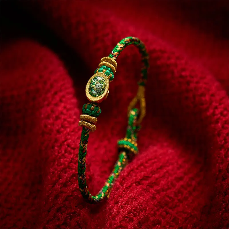 Color Hand Woven String Ingots And Plum Bracelet