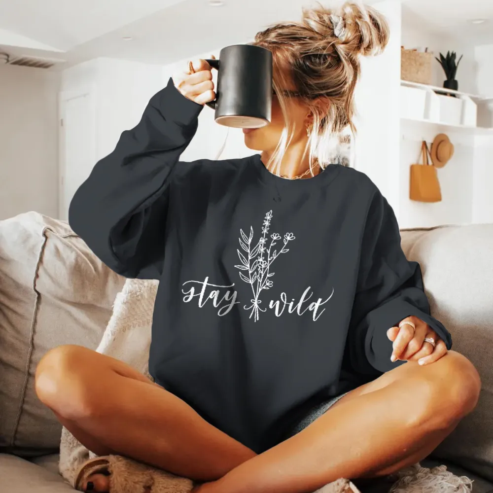 Women's Crew Neck Floral Sweatshirt